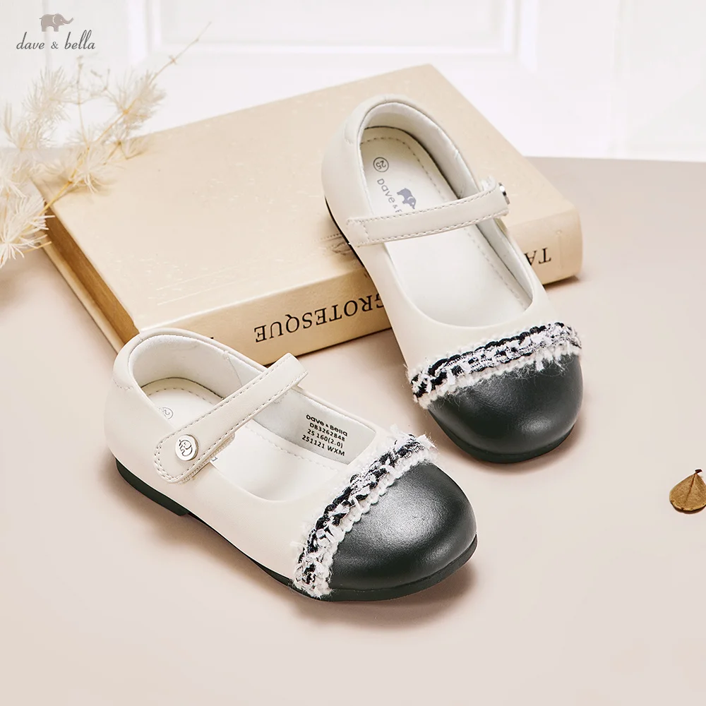 Dave Bella Kids' Flats And Dress Shoes Autumn Leather Shoes For A Girl Spring Princess Elegant Party Children Footwear DB3262848