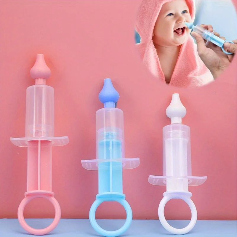 Baby Silicone Nasal Aspirator, Syringe Anti-Choke Design, Gentle Suction, Newborn Mucus Cleaning Tool