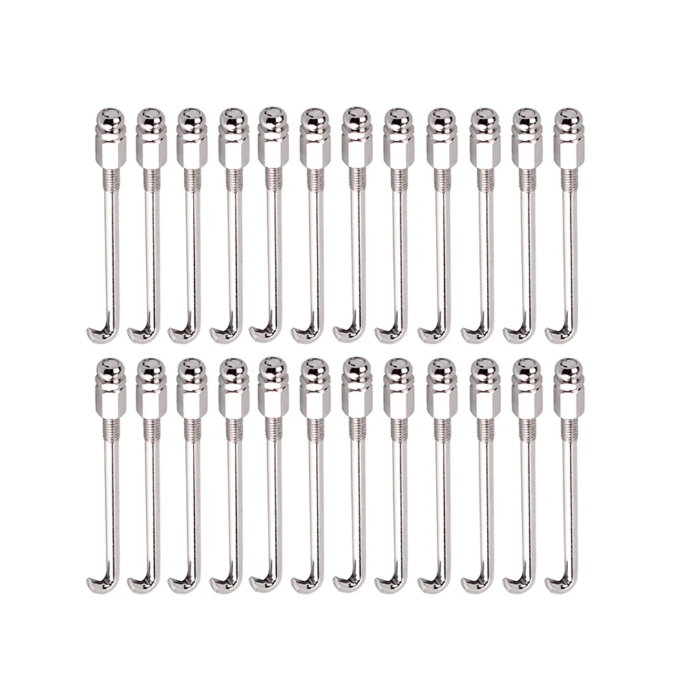 

24pcs Standard Meal Banjo Parts Banjo Round Hooks for Traditional Banjo Thread HA08 (Silver)