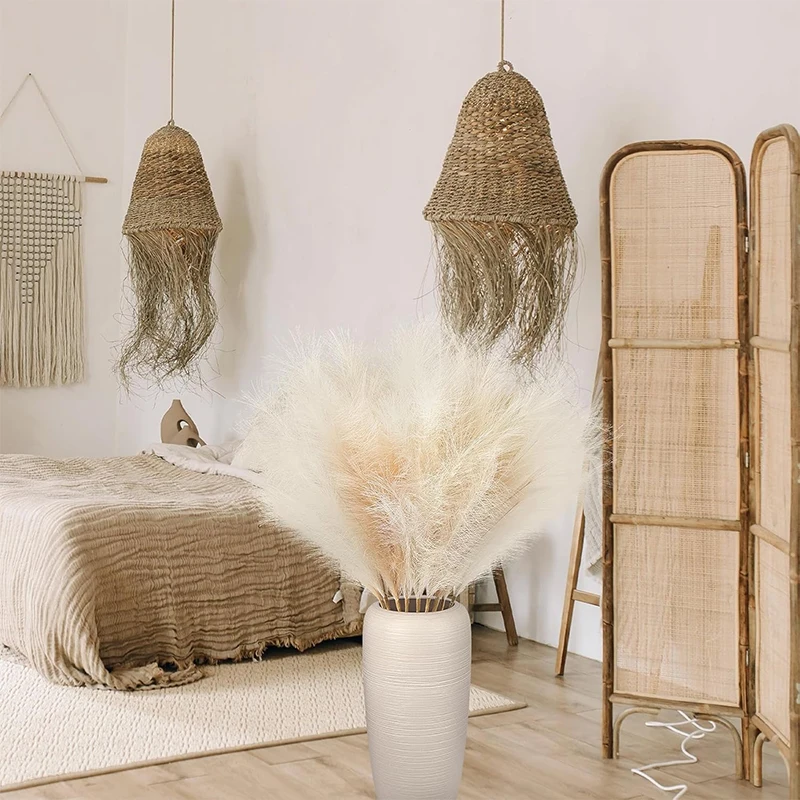 90/120CM 1Pcs Fluffy Pampas Grass Bouquet for Wedding Home Party Vase Decoration Boho Fake Plant Reed Flowers Arrangement view 4