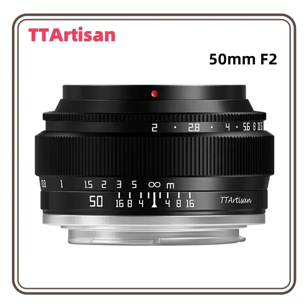 TTArtisan 50mm F2 Manual Focus Prime Full Frame Lens for Leica L FUJI XF X-A1 X-A10 Nikon Z M43 Canon RF Sony E A7 A7II(A7M2)