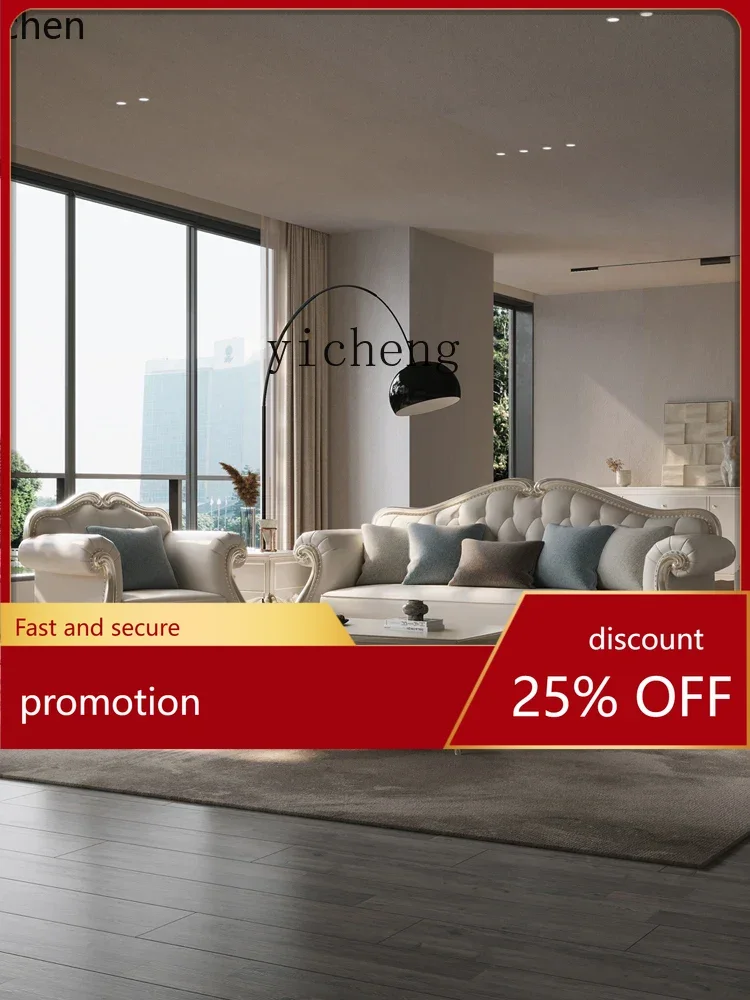 

ZMLleather sofa combination light luxury villa living room solid wood high-end furniture first layer cowhide home accessories