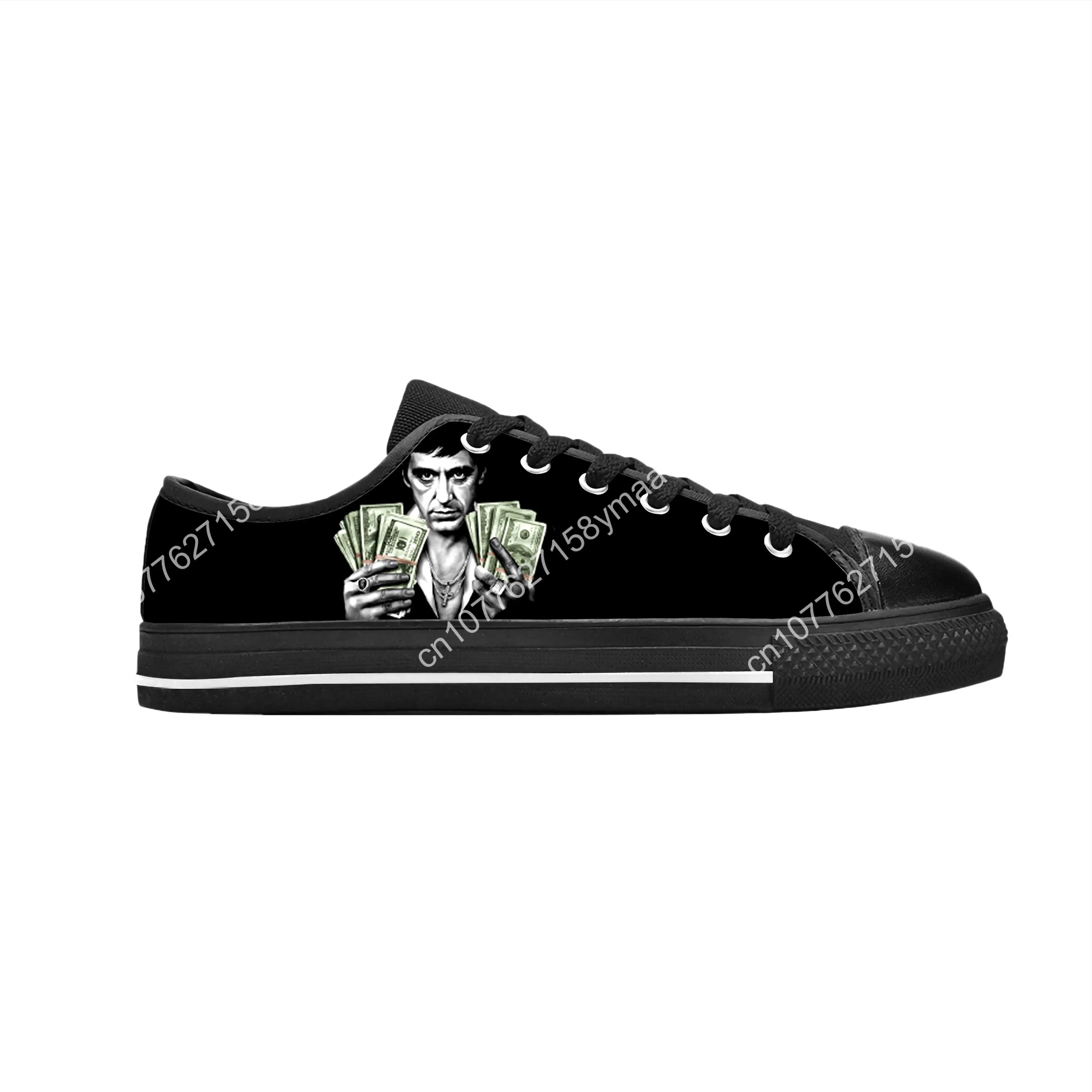 Movie Scarface Tony Montana Al Pacino Cool Fashion Casual Cloth Shoes Low Top Comfortable Breathable 3D Print Men Women Sneakers