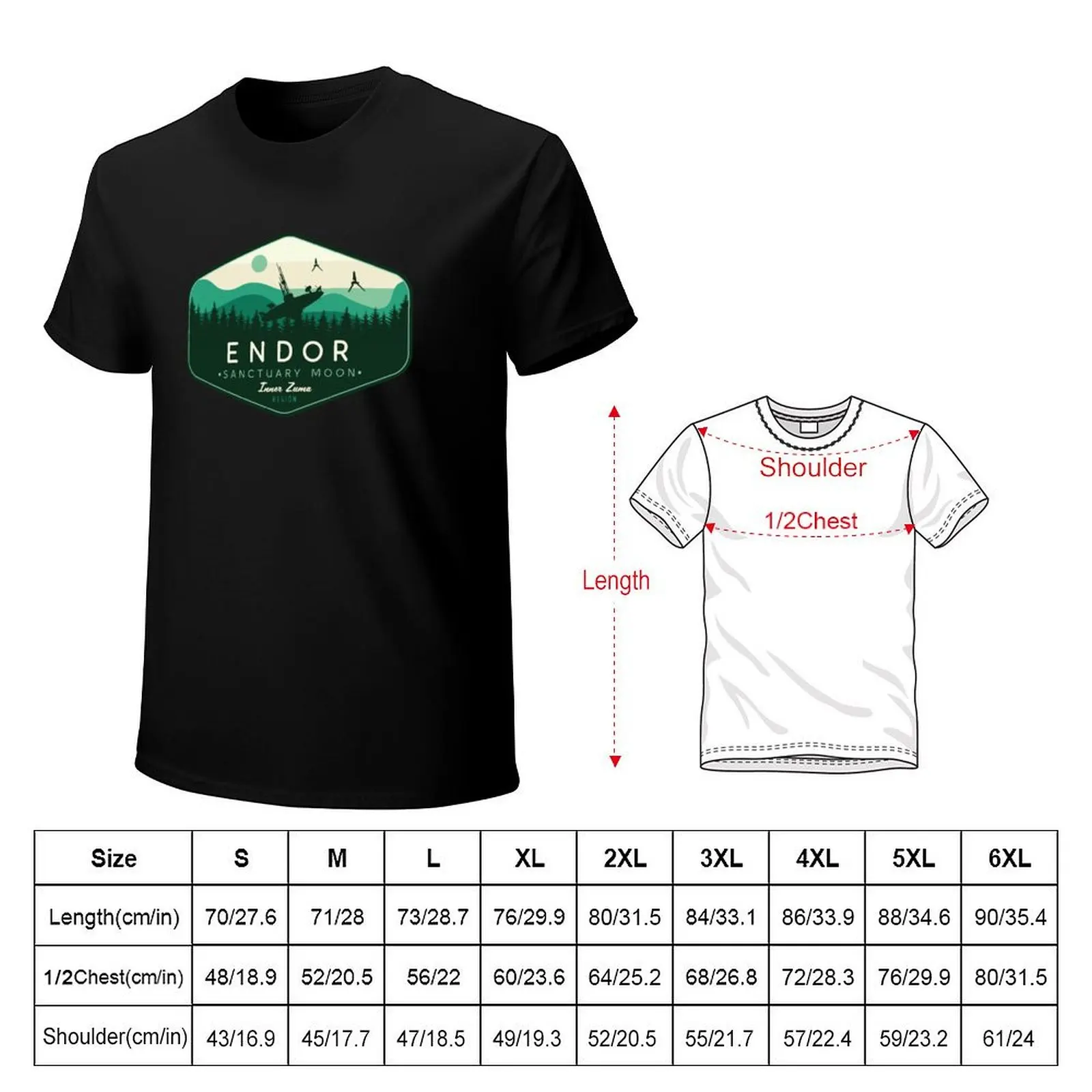 Endor - Sanctuary Moon - Inner Zuma Region T-Shirt Active Sports Short Sleeve Cotton Shirt