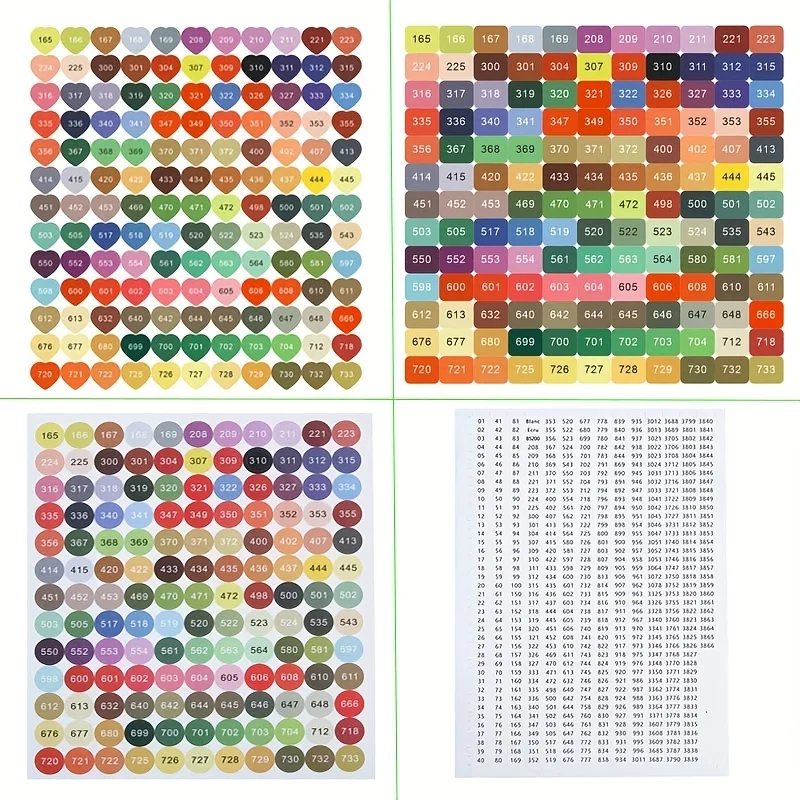 4pcs/set Diamond Painting Tool Color Number Stickers Labels Stickers Storage Box Diamond Moasic Accessories Colorful