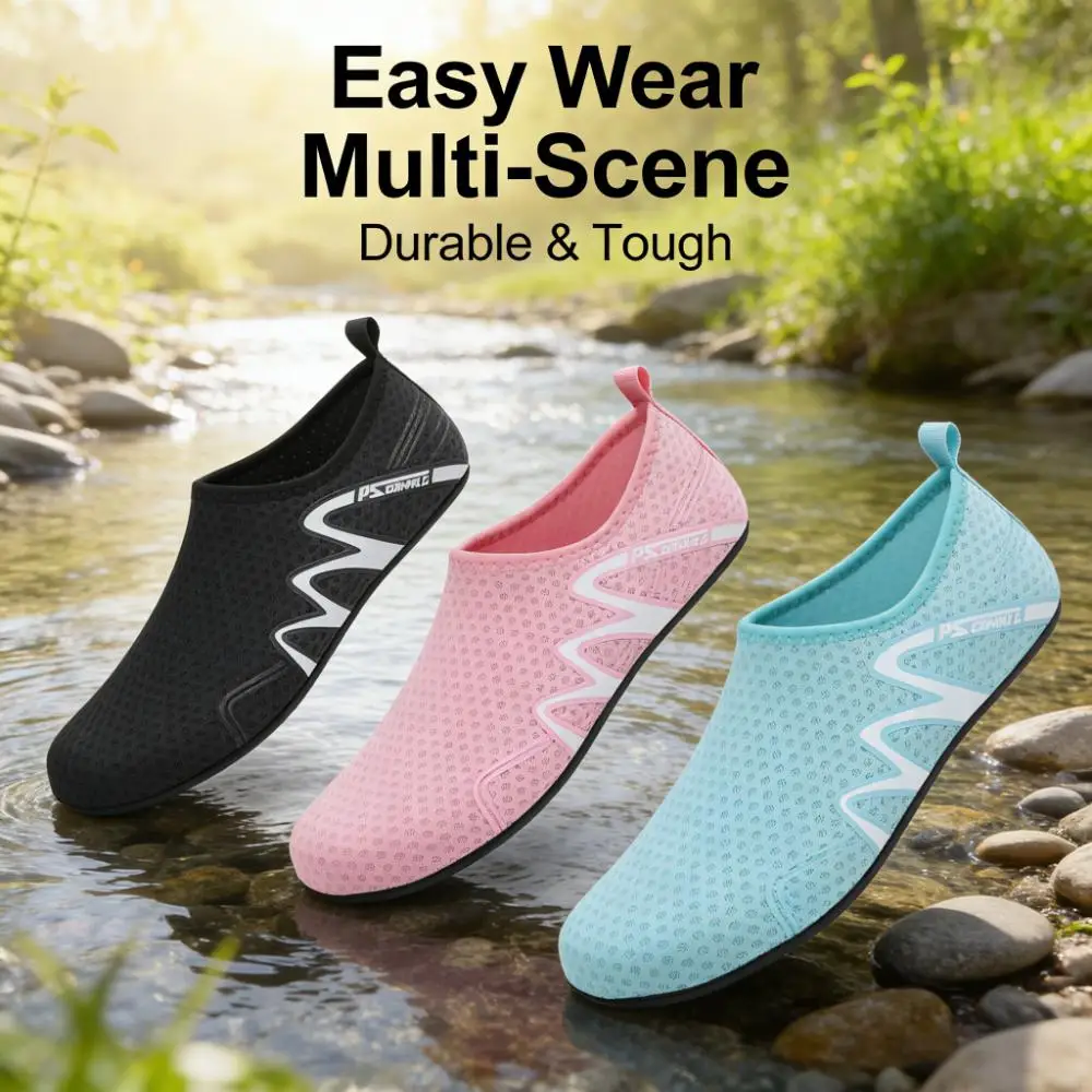 Men Water Aqua Shoes Women Swimming Sneakers Barefoot Sandals Beach Wading Flats Unisex Breathable Quick Dry Footwear