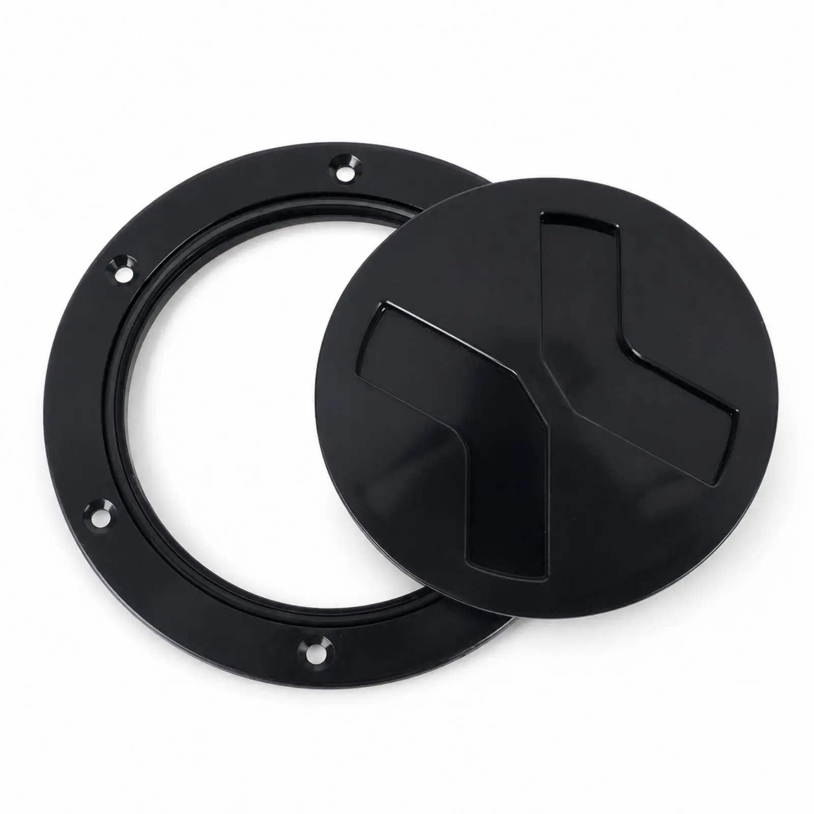 2xWaterproof Boat Inspection Cover , Deck Plate with Twist-Open Face 4-inch White Lid view 5