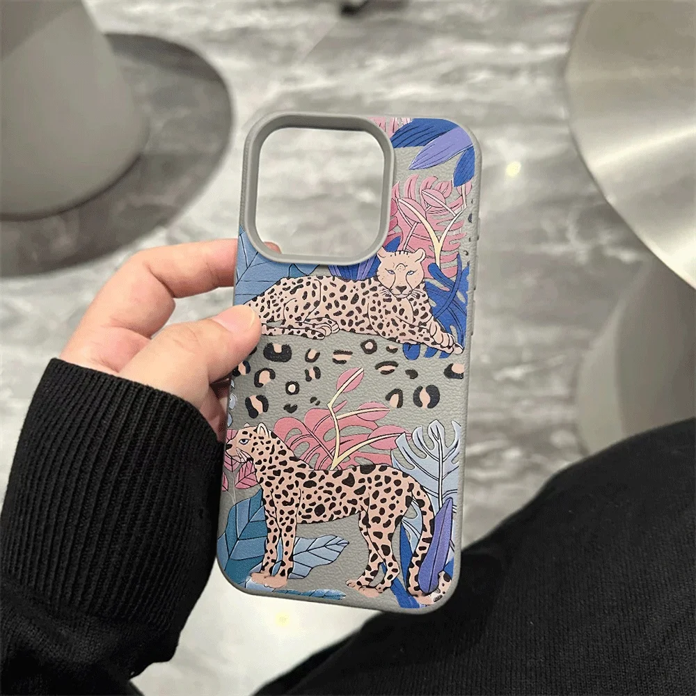 Tropische Geparden-Handyhülle für iPhone 17 16 15 14 13 12 11 Pro Max 16 15 14 Plus 17 16 15 14 13 Pro 17Air Silikon-Matt-Cover – Detail 9