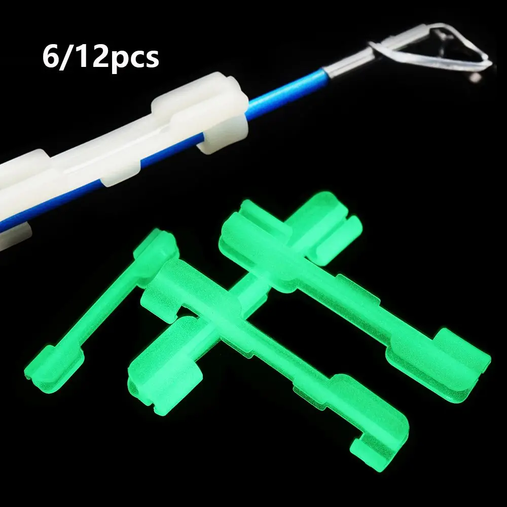 6/12Pcs Useful Dark Night float hold fishing rod feeder Fishing glow stick Clip fluorescent light sticks