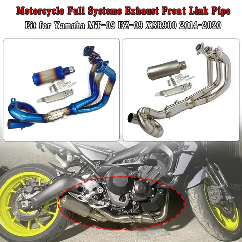 Motorcycle Modified Muffler Exhaust Contact Middle Pipe Slip-On Full System Fit for Yamaha MT-09 FZ-09 MT FZ 09 XSR900 2014-2020