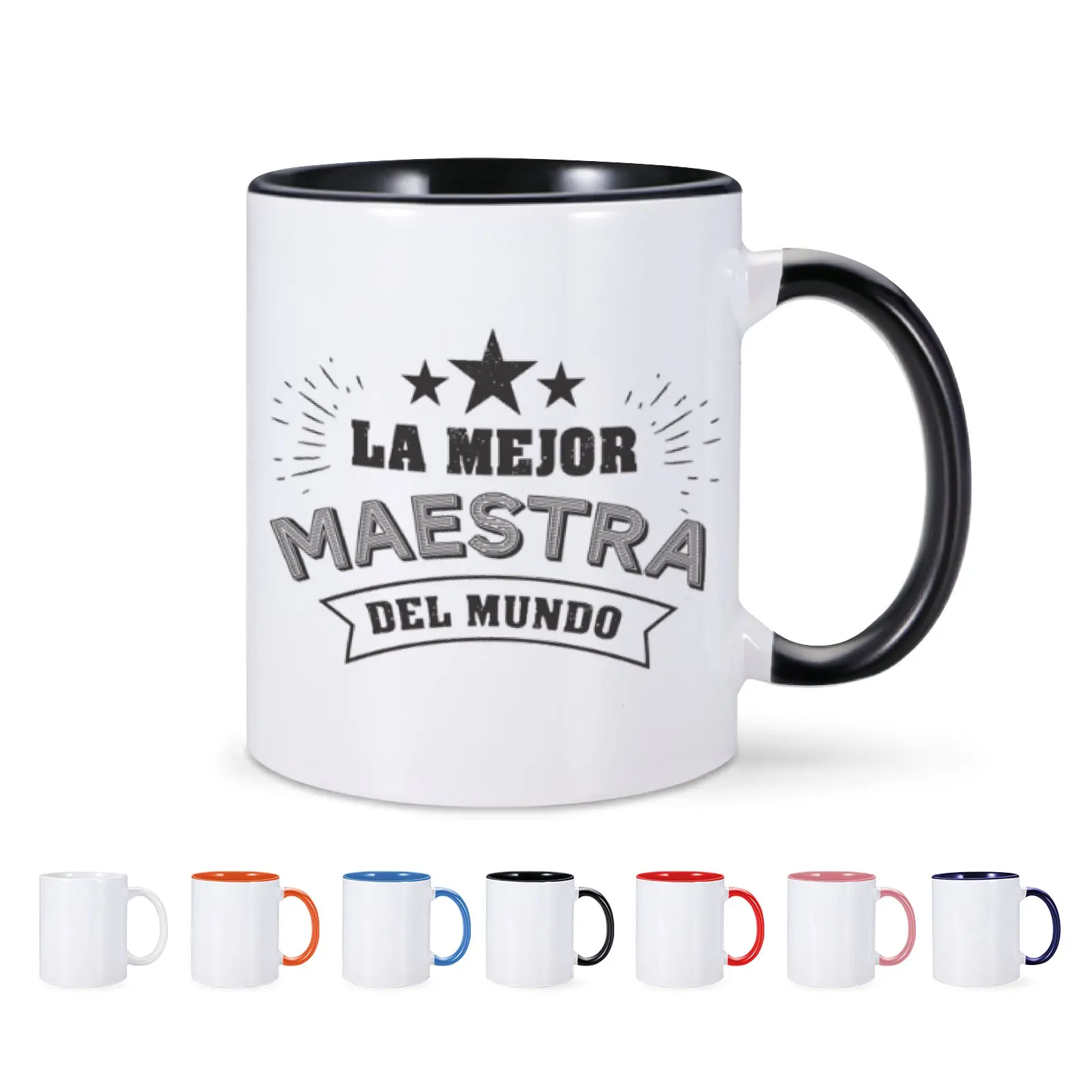 Sapinsh Best Dad Ever Coffee Mug LA MEJOR MAESTRA DEL MUNDO Father Gifts for Dad Men Husband from Daughter Son Wife Kids Mugs