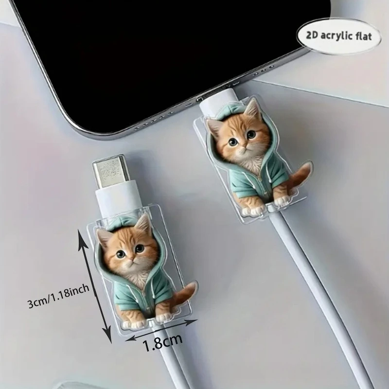 2pcs Creative Fashion Versatile Adaptable Data Cable Protector Type-C Mobile Phone Data Cable Protector Beautiful And Durable