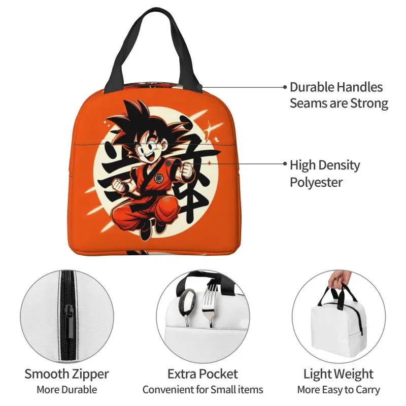 Custom D-Dragon B-Ball Z Gokus Lunch Bag Women DBZ Anime Cooler Thermal Insulated Lunch Boxes for Adult Office view 5