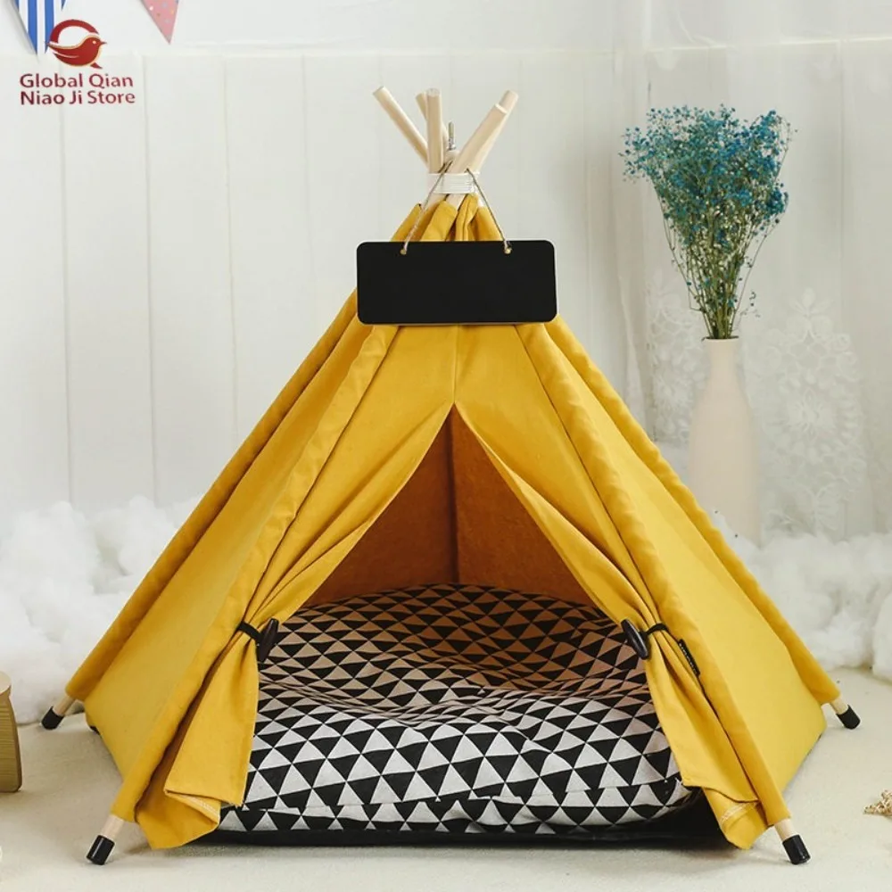 Detachable and Washable Pet Tent Bed, Dog Bed & Cat Tent, Semi-enclosed Thermal Cat House, Foldable Cat Villa