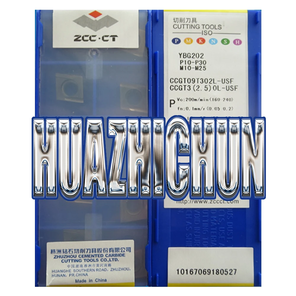 HUAZHICHUN CCGT09T302L-USF YBG202 CCGT09T302R-USF General Turning Inserts