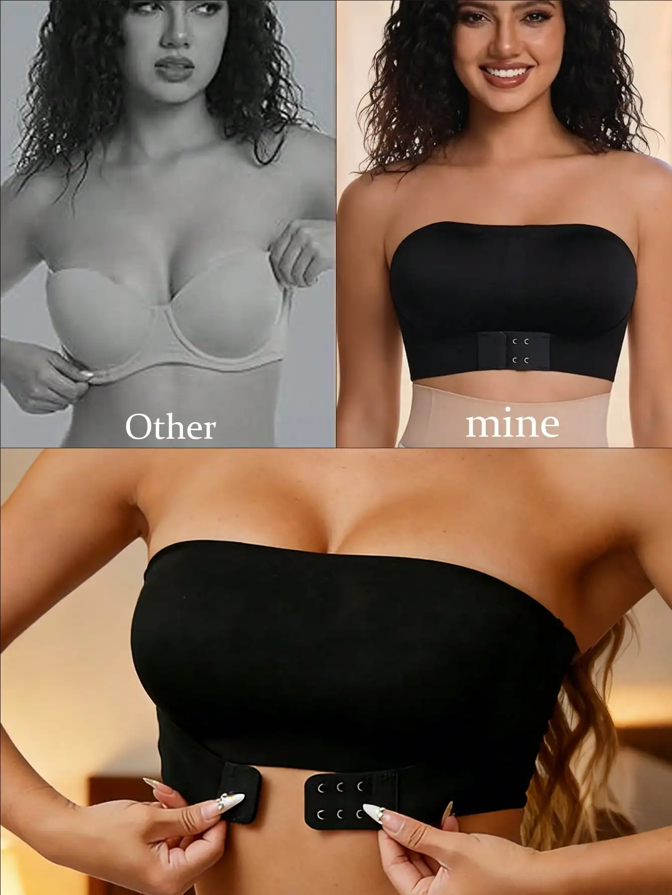 Trägerloser BH für Damen, nahtloser BH mit Schnalle vorne, kabelloser, rutschfester BH, sexy Crop-Top-Unterwäsche, unsichtbarer Halbschalen-BH, einteilig – Detail 11