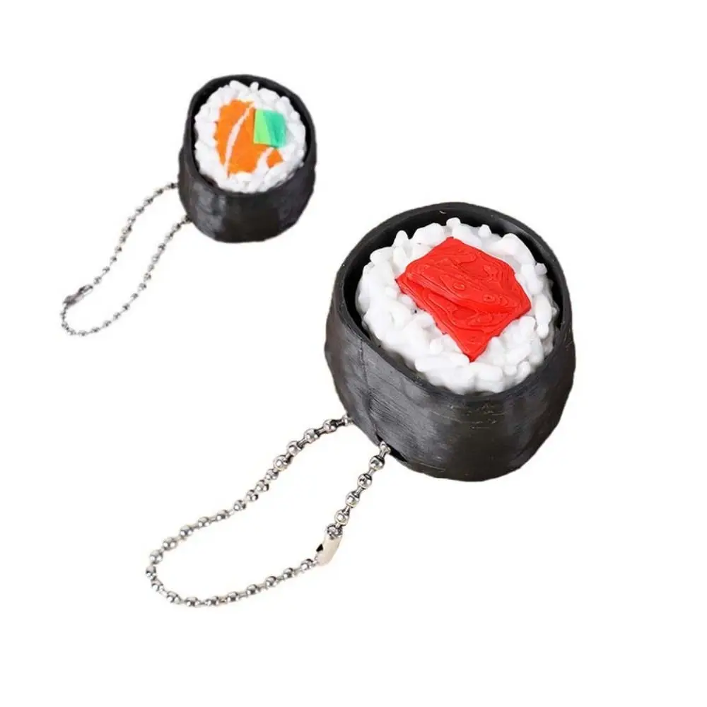 Backpack Finger Button Clicker Sushi Keychain Simulation Cartoon 3D Printed Pendant Calming Foods Sensory Clicker Kids