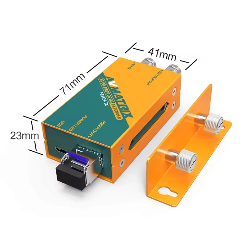 AVMATRIX FE1121 3G-SDI Fiber Optic Extender, 20km, Mendukung Sinyal 3G/HD/SD SDI, Kompatibel dengan Komputer, Laptop, Printer