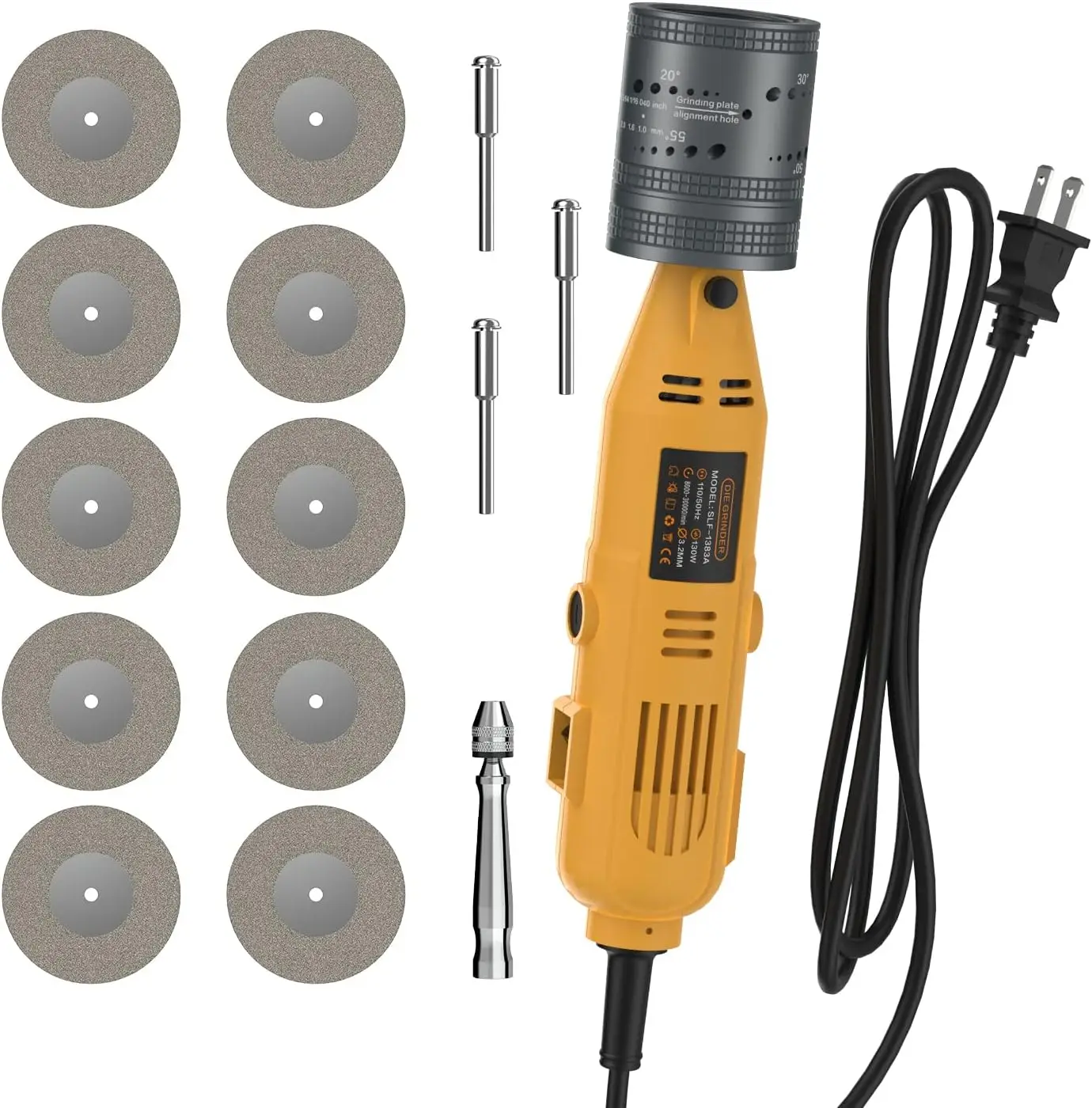 

Tungsten Electrode Sharpener Grinder for TIG Welding, 6 Sizes 10 Angles, Portable Rotary Tool with Diamond Wheels