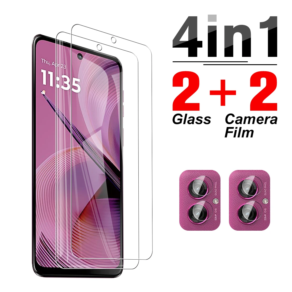 4in1 Phone Protective Glass For Motorola Moto G54 G55 MotoG 54 54G MotoG54 MotoG55 Screen Protector HD Lens film MotorolaG54