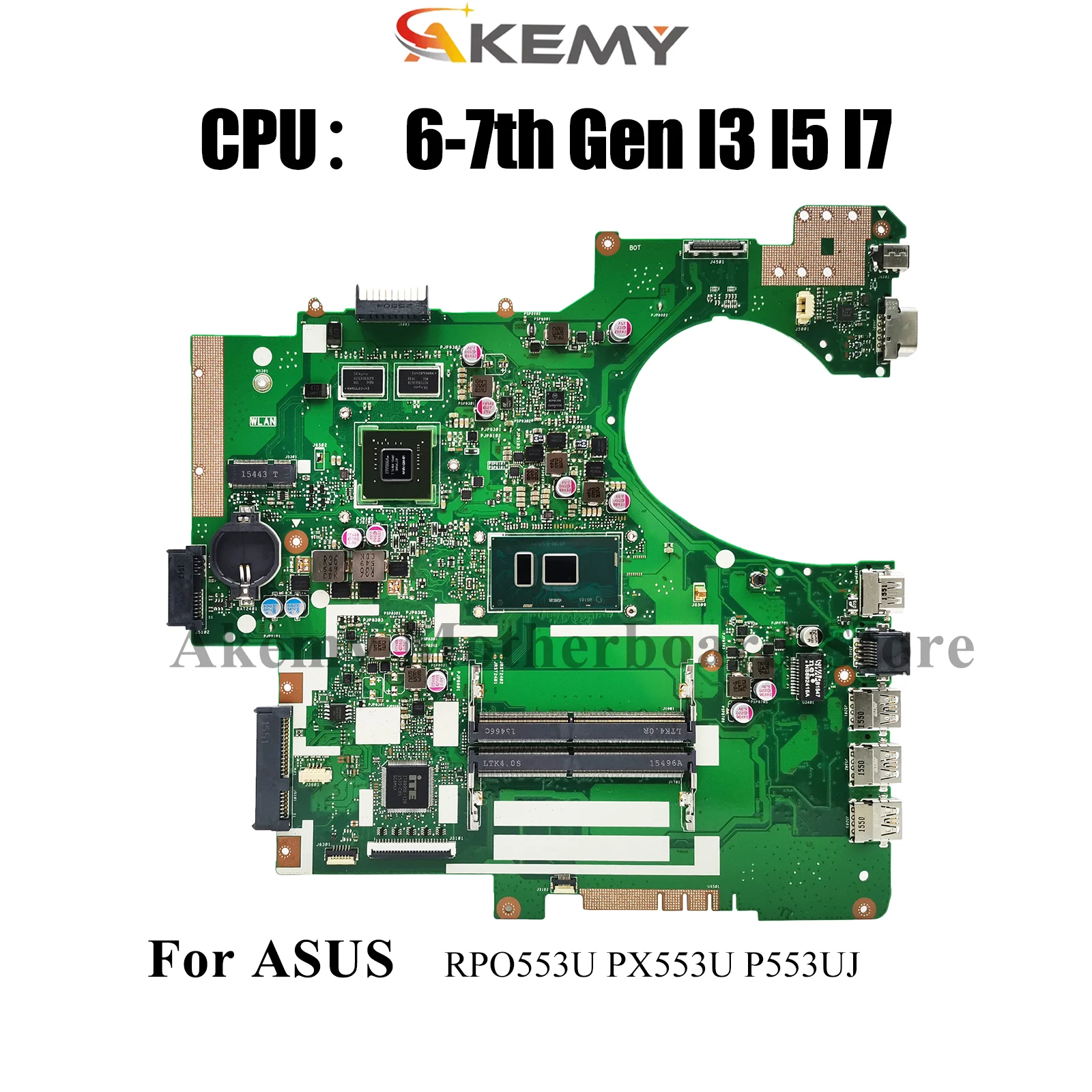 

P553UJ Материнская плата для ноутбука ASUS ProArt RPO553U P553UJ PX553U P553U PE553U Материнская плата для ноутбука с процессором I3 I5 I7 100% тест в порядке
