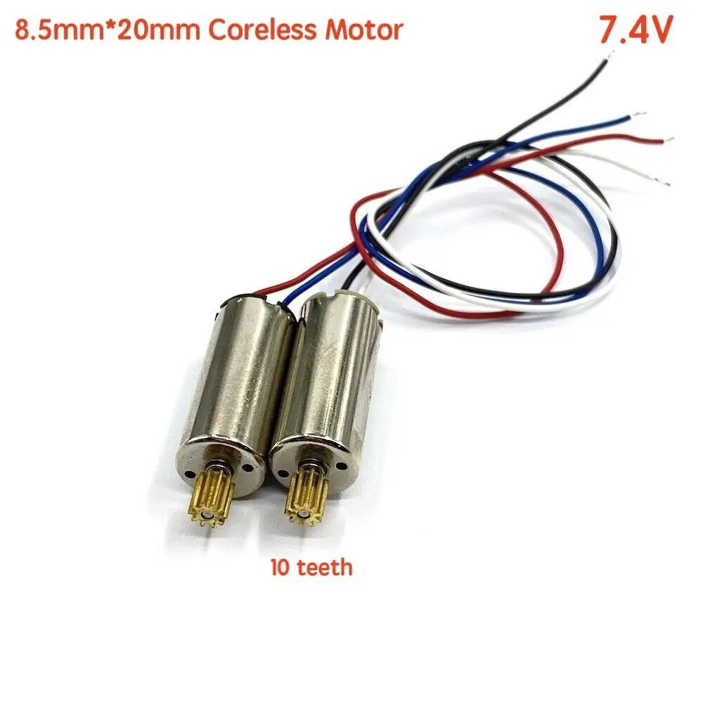 2pcs 8520 8.5mm * 20mm CW + CCW RC 드론 쿼드콥터 코어리스 모터 전기 엔진, DC 3.7V 56000RPM / DC 7.4V 52000 RPM 고속