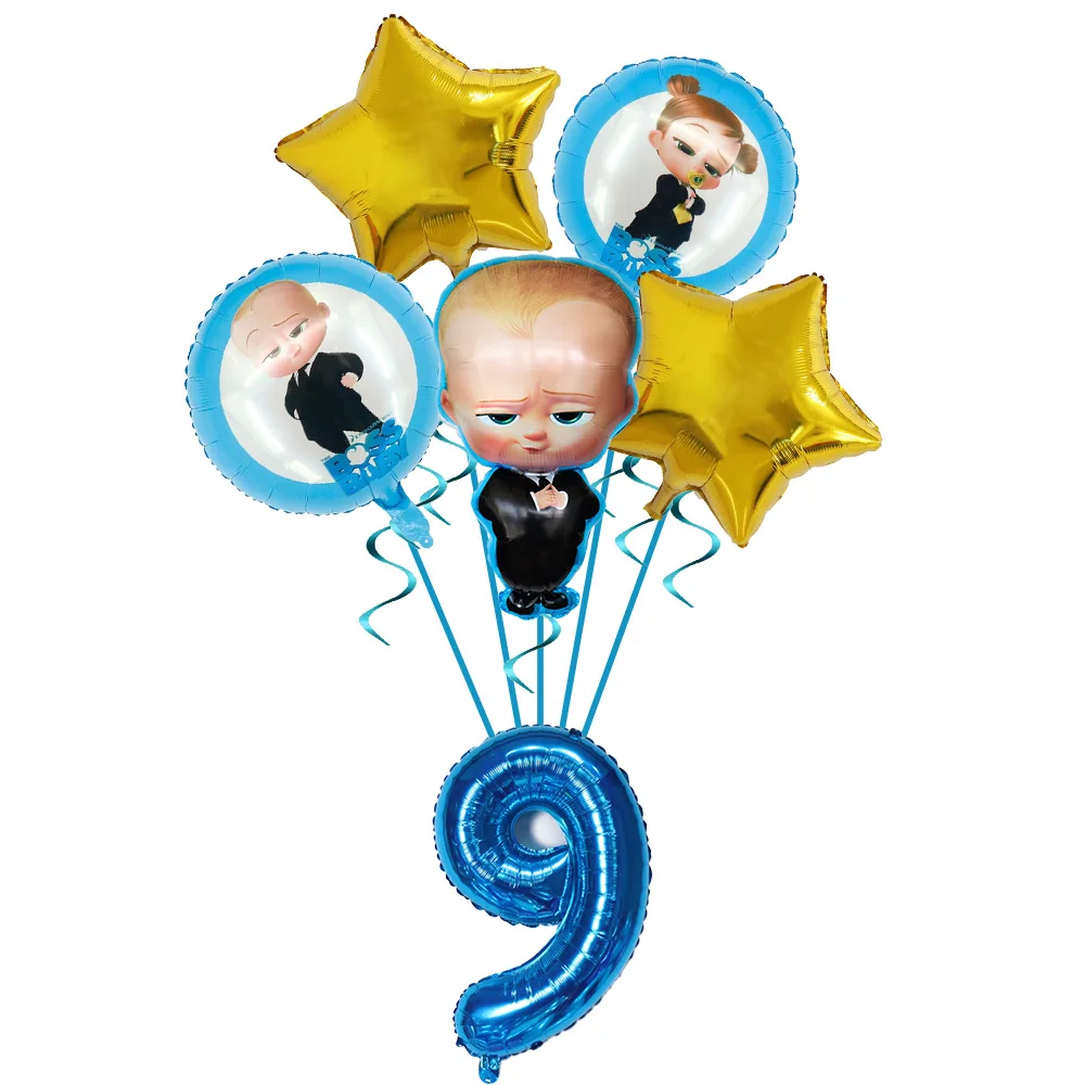 Boss Baby Cartoon Geburtstagsparty Dekorationen Hintergrundbanner Teller Becher Servietten Tischdecke Ballons Jungen Mädchen Party Babyparty – Detail 32
