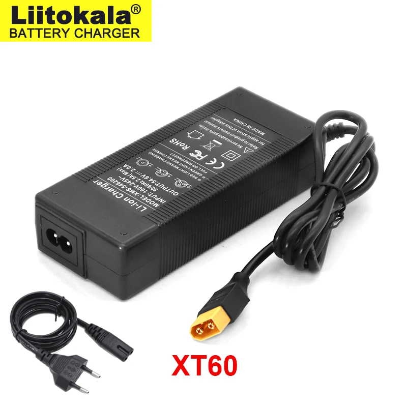 18650ลิเมอร์13สาย2A ลิเมอร์48โวลต์/54.6โวลต์26650 21700ลิเธียมไอออน XT60/สามเหลี่ยม/XLR/DC 5.5*2.1มม.