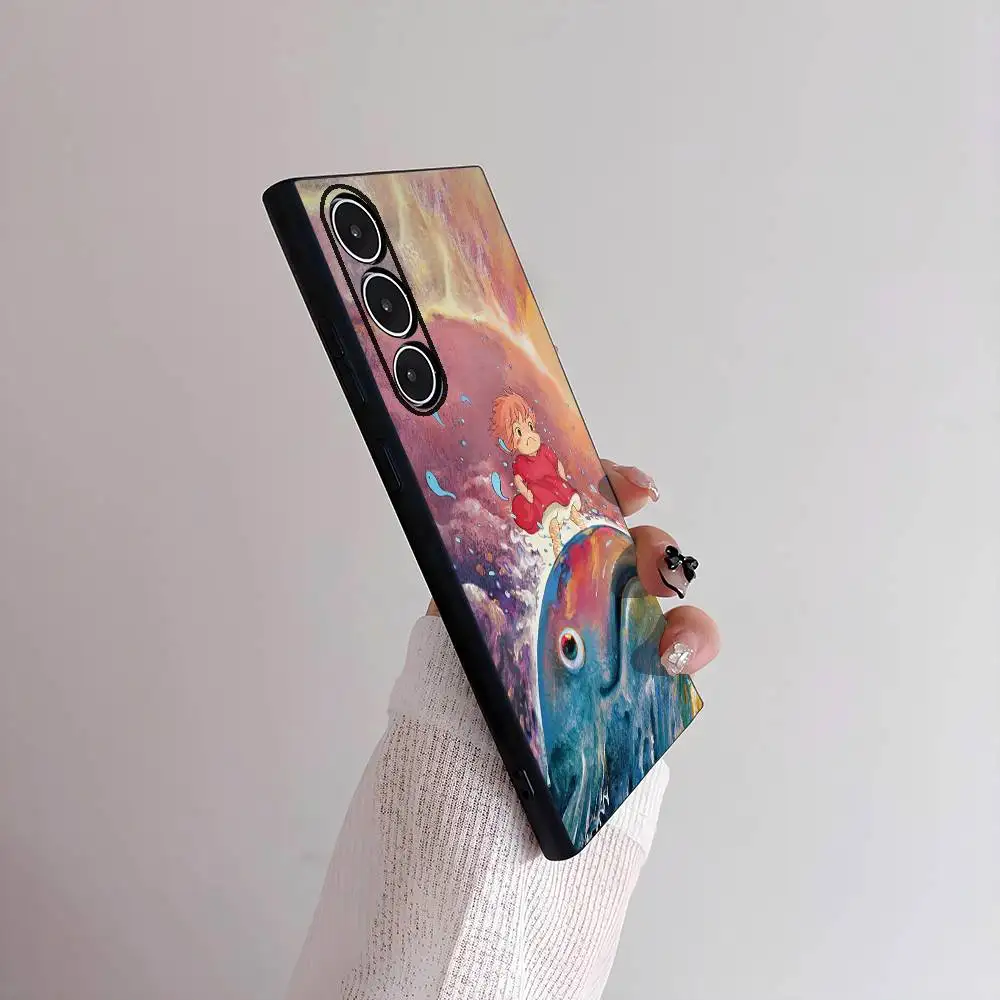 A-P-P-PonyoS على C-CliffS أنيمي جراب هاتف للهاتف S سلسلة s21 s22 s23 s24 s25 FE Plus Ultra TPU لينة إلى جراب صديق للبشرة