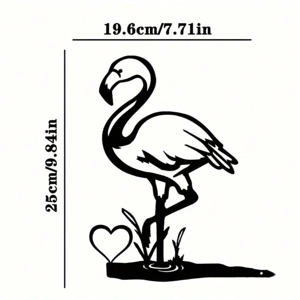 1 Stück ausgehöhltes Flamingo-Vogelschild aus Metall – Dekoration für Haus und Garten im Landhaus- und Außenbereich, ideales Einweihungsgeschenk für den Hof