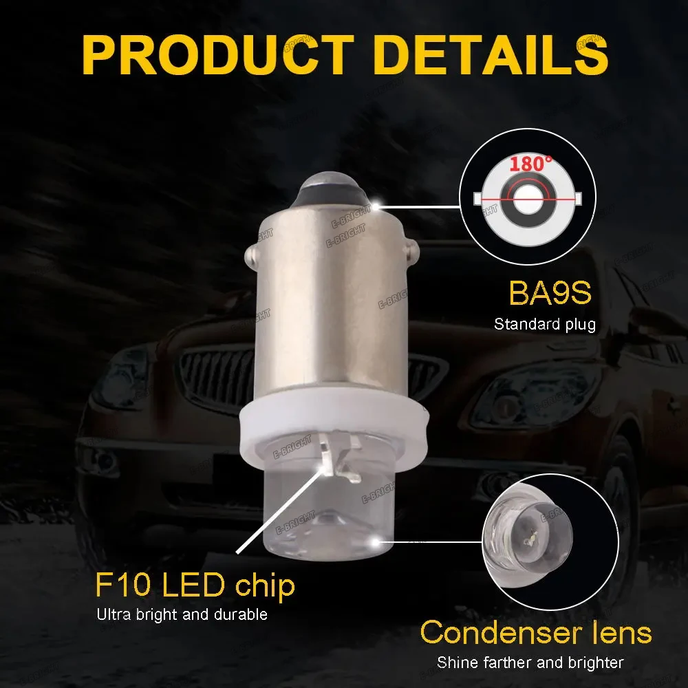 20PCS DC 6V 6.3V 44 47 BA9S LED Light Bulb T4W T11 Pinball Game Machine Lights Toy Car old Radio Pinball Auto Indicator Bulbs
