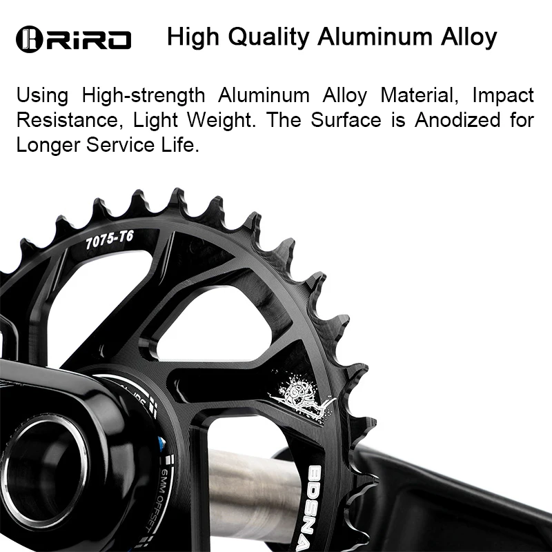 RIRO Bicycle Crank Integrated Crankset Connecting Rods 170/175MM MTB Direct Mount Chainring 32/34/36/38T Bike Accessories