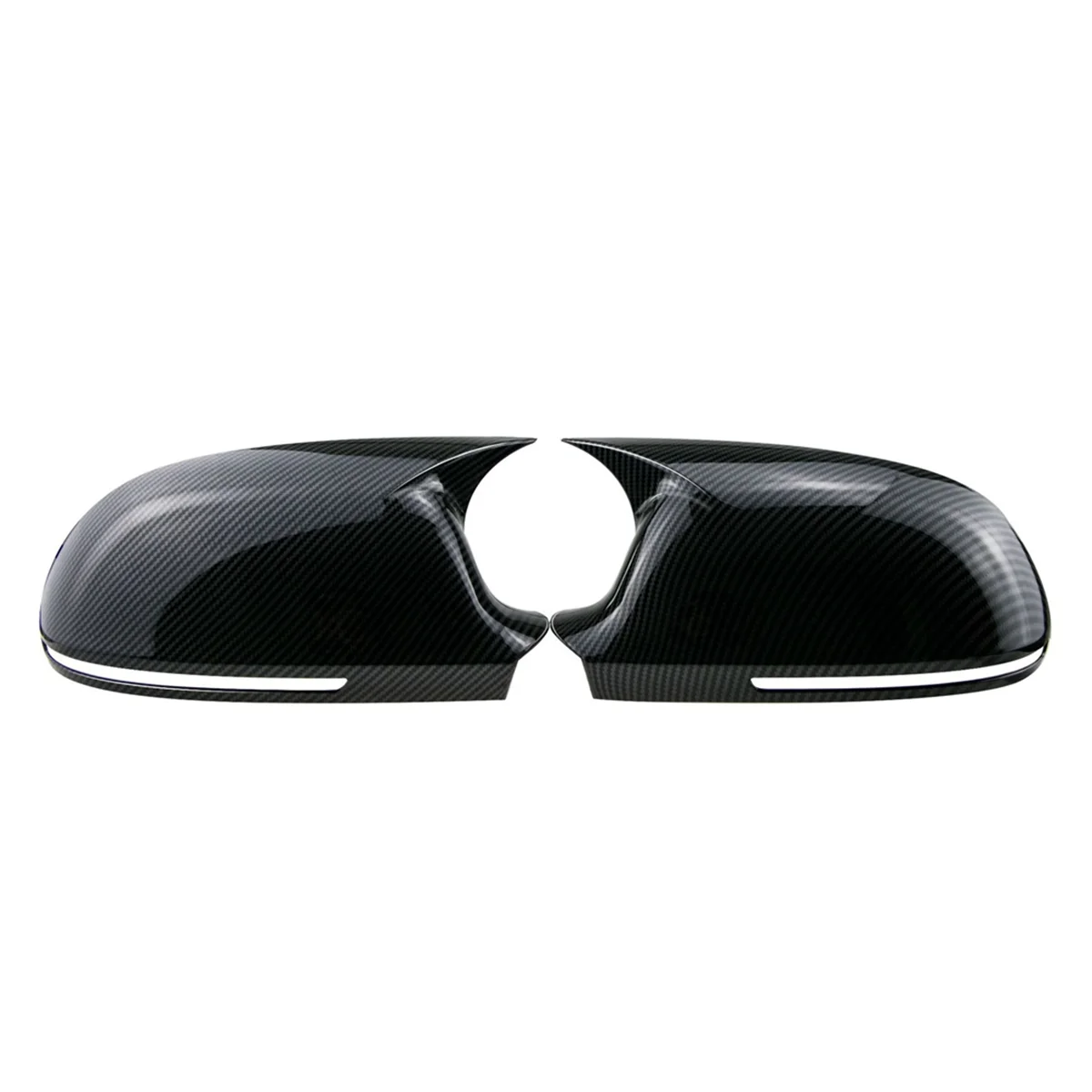 Car Side Door Mirrors Cover Auto Rearview Mirror Cap for Audi A4 A5 B8 A3 8P A6 C6(Carbon )