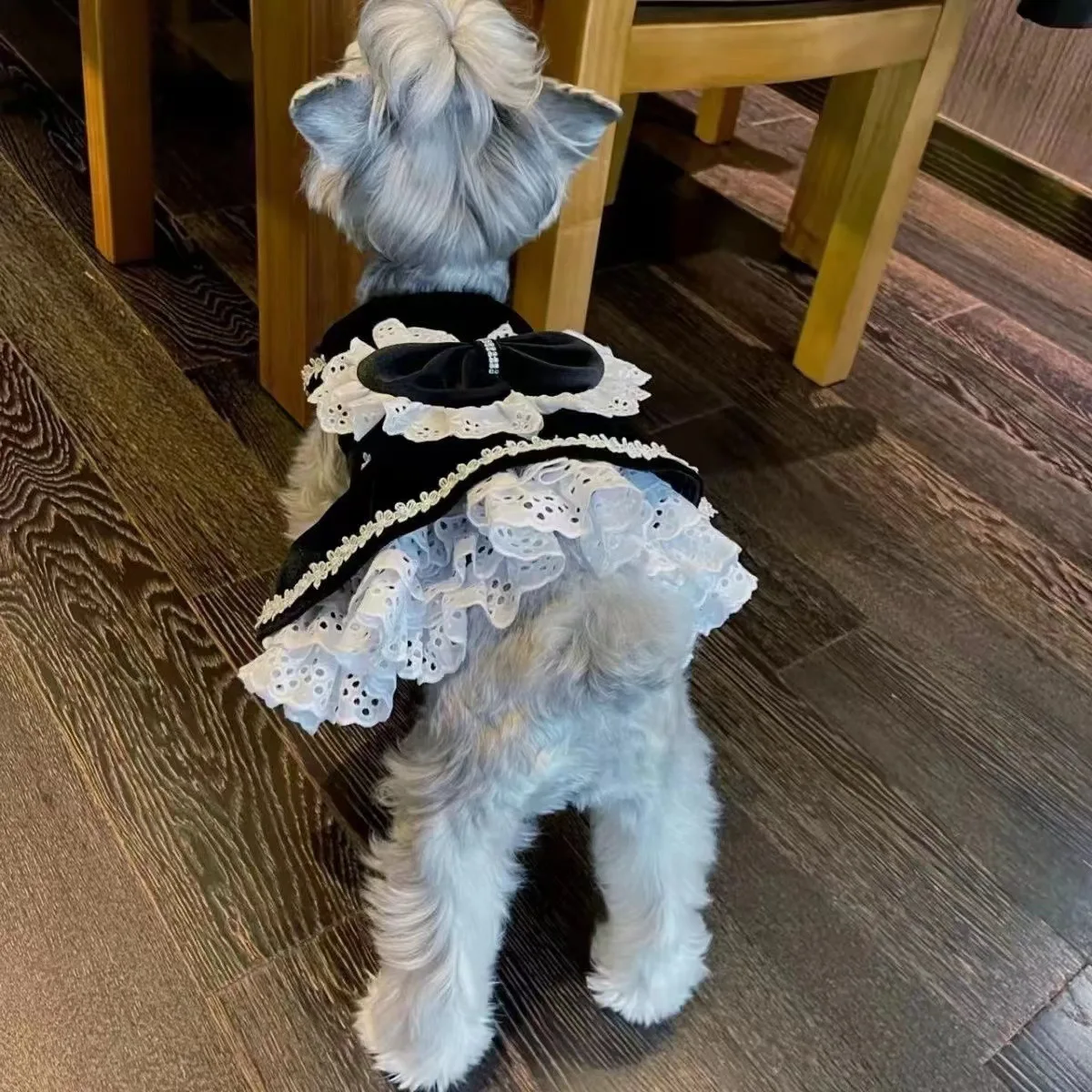 Dog Black Dress Velvet Dress Princess Dress Cat Yorkshire Pet Teddy Bear Small Dog Christmas Puppy Clothes for Small Dogs