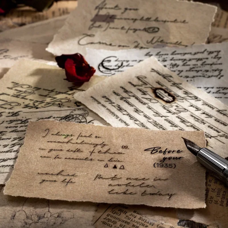 2 Vellen Stickers Overdrachtspagina Liefdesbrief Engels Handboek Wilde Materialen Decor Benodigdheden Decoratief Plakboek 192*110Mm