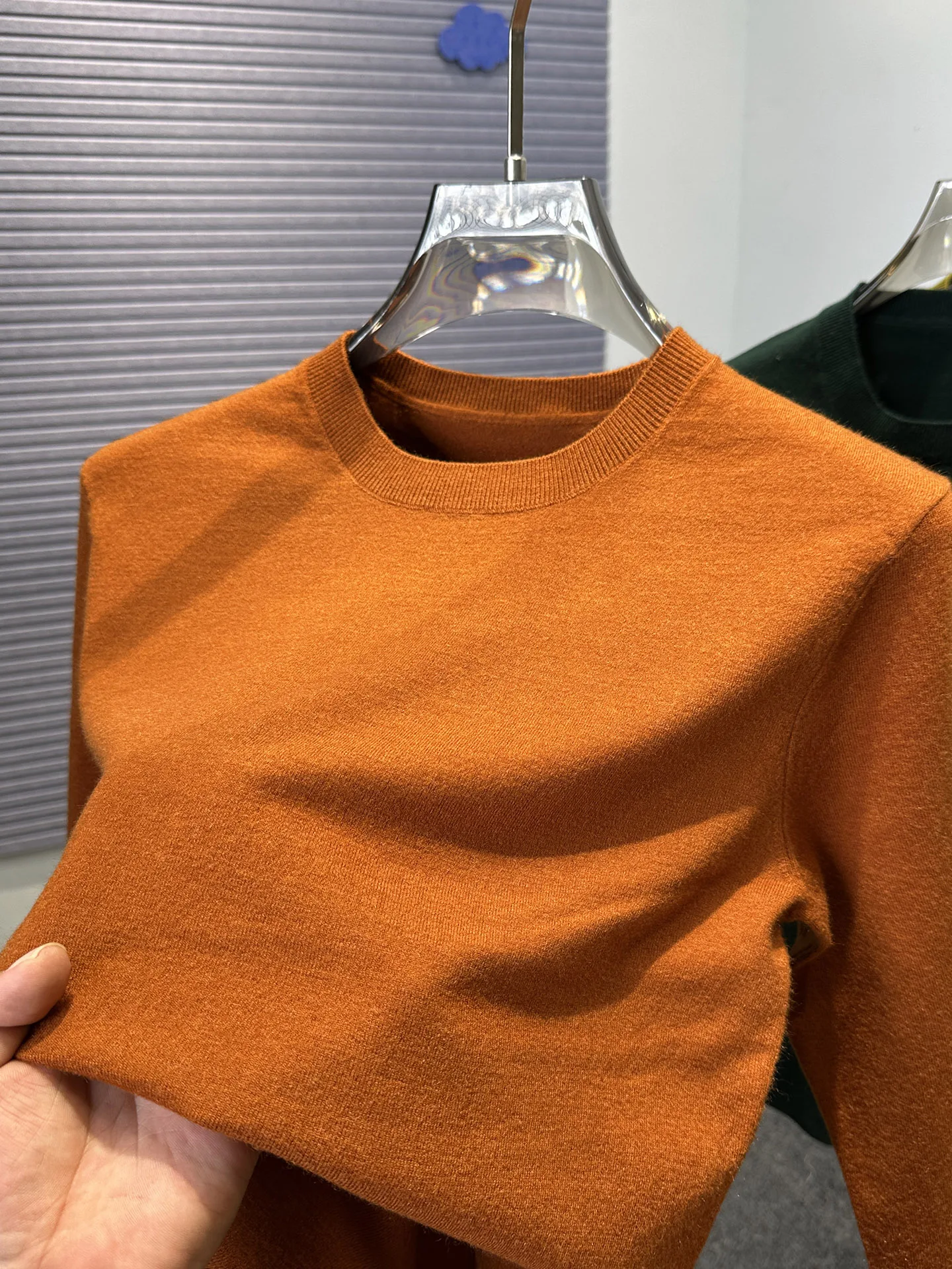 

Мужская трикотажная футболка Candy Color с круглым вырезом, приталенная, с длинным рукавом, однотонная, простая, универсальная, базовый слой, осень-зима, размер M