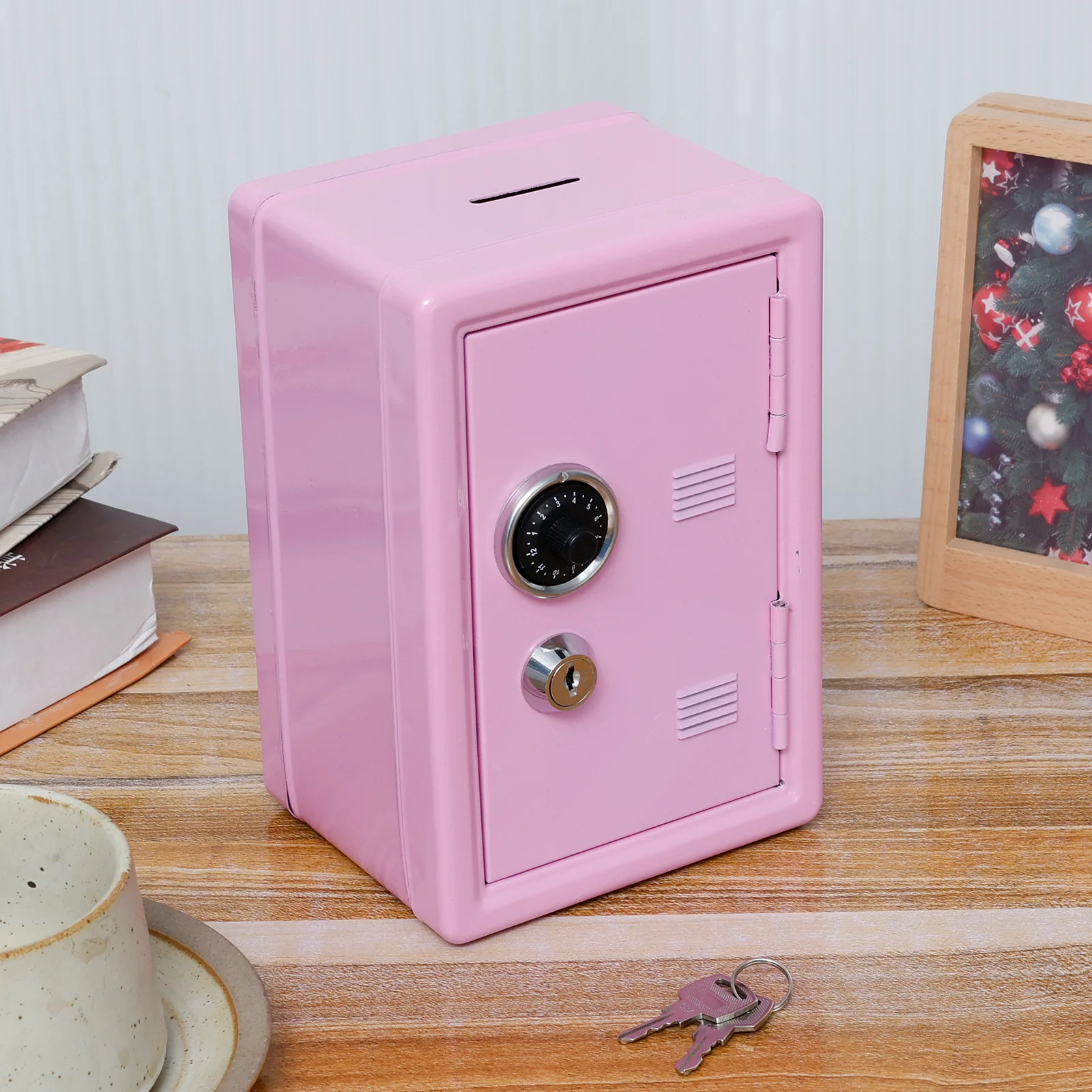Children's Mini Money Storage Box Metal Lock Safe Box Desk Banknote Coins Storage Box with Lock for Home Money Cash Jewelry