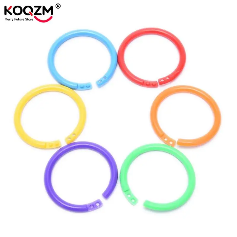20Pcs 35mm Circle Loose Leaf Easy Rings Notebook Book Binder Plastic Hoops DIY Albums