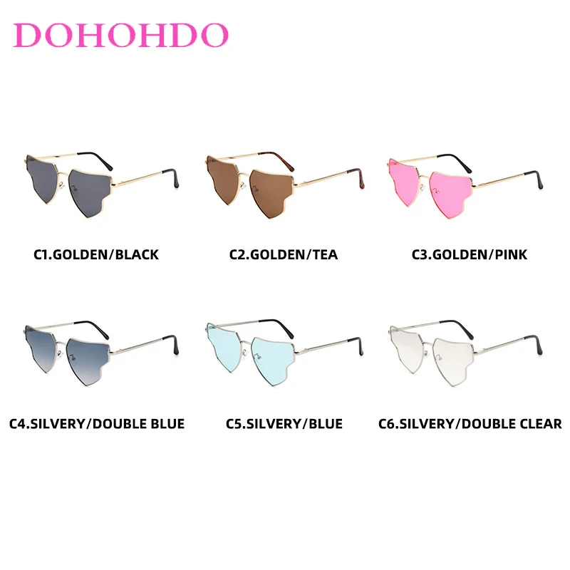 Vintage Luxury Brand Design Irregular Metal Frame Special Shaped Sun Glasses For Women Men Outdoor Travel Party Eyeglasses UV400