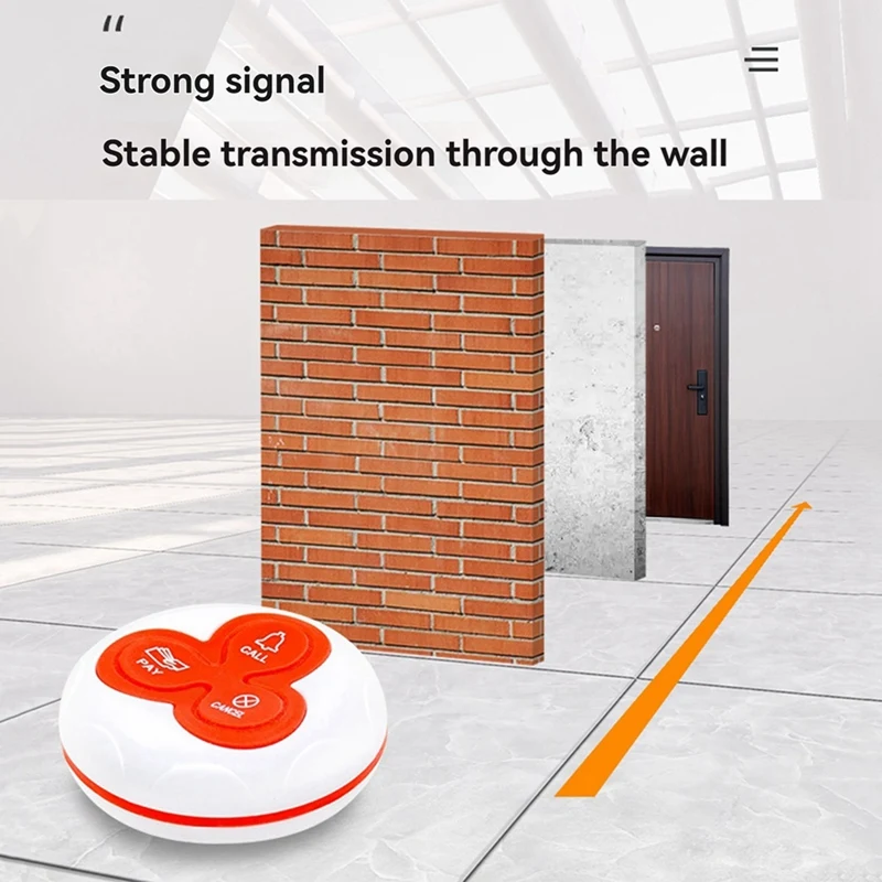 ABgaz-clavier à bouton émetteur d'appel sans fil étanche, 433Mhz, système d'appel de restaurant, système 73 clinique