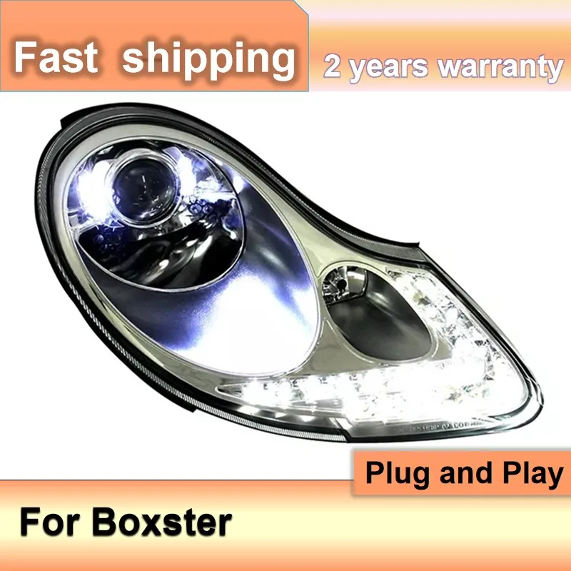 Car Accessories for Porsche Boxster Headlight 1998-2004 Boxster 911 Headlamp LED DRL Turn Signal High Beam 911 996 Head Light