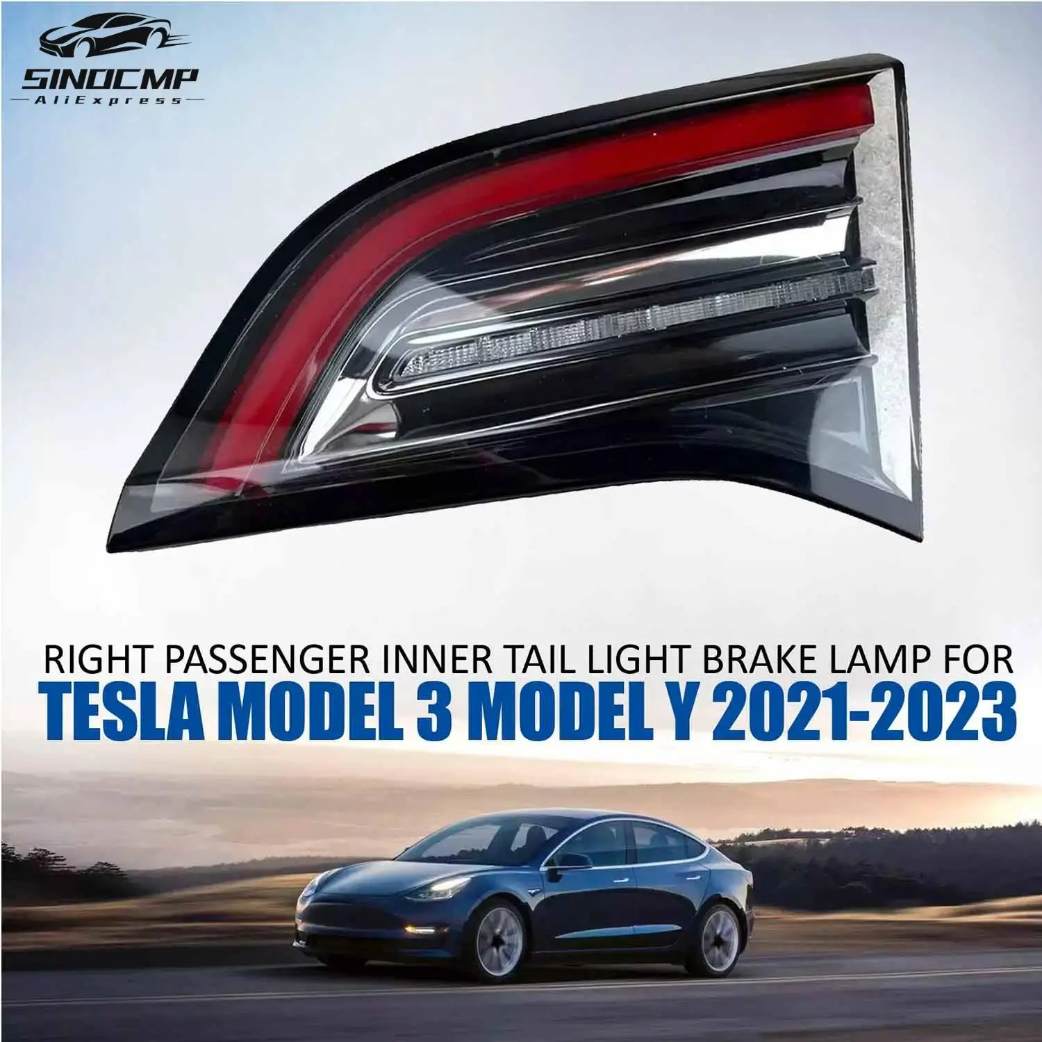 

Right Passenger Inner Tail Light Rear Reverse Brake Stop Lamp 1502089-00-B For Tesla Model 3 Model Y 2021-2023 Car Tail Lights
