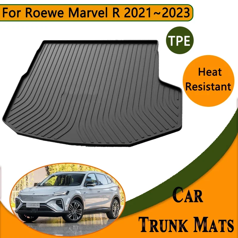 Car Rear Trunk Floor Mat for MG Roewe Marvel R EV 2021 2022 2023 Waterproof Anti-dirty TPE Material Trey Storage Pad Accessories