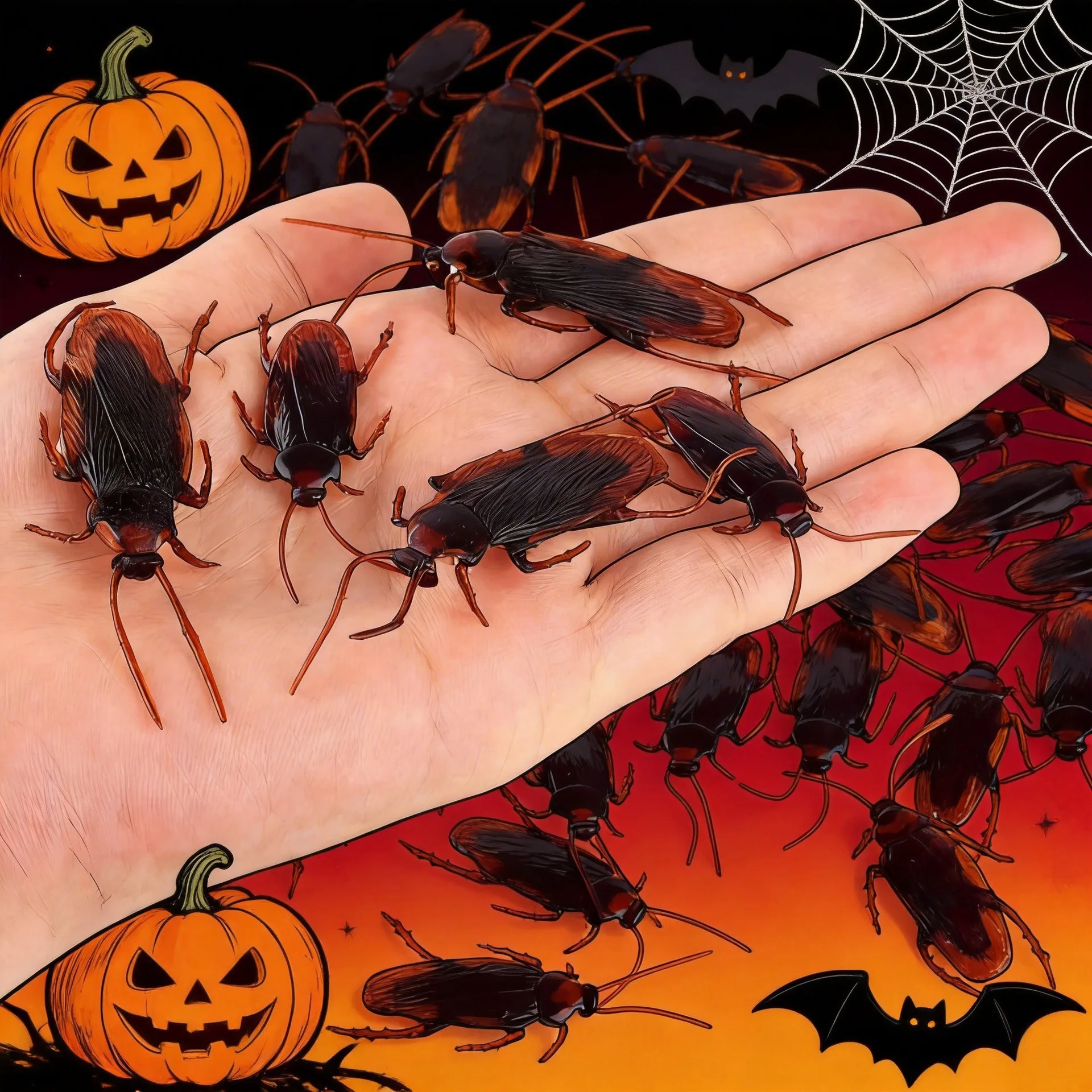Special Lifelike Model Simulation FakeCockroach Halloween Gadget Plastic Cockroaches Toy Prank Funny Trick Joke Toys April Fools