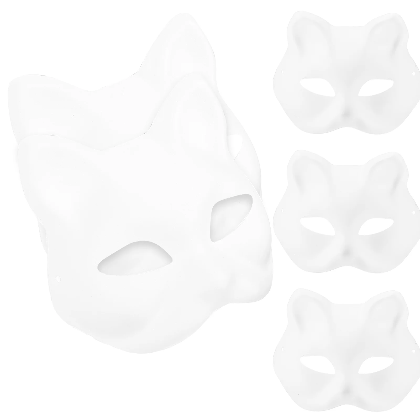 

5 Pcs Mask Woman Eyes White Masks Face Cat to Paint Party Favors for Kids Masquerade Facial DIY Paintable Amsk