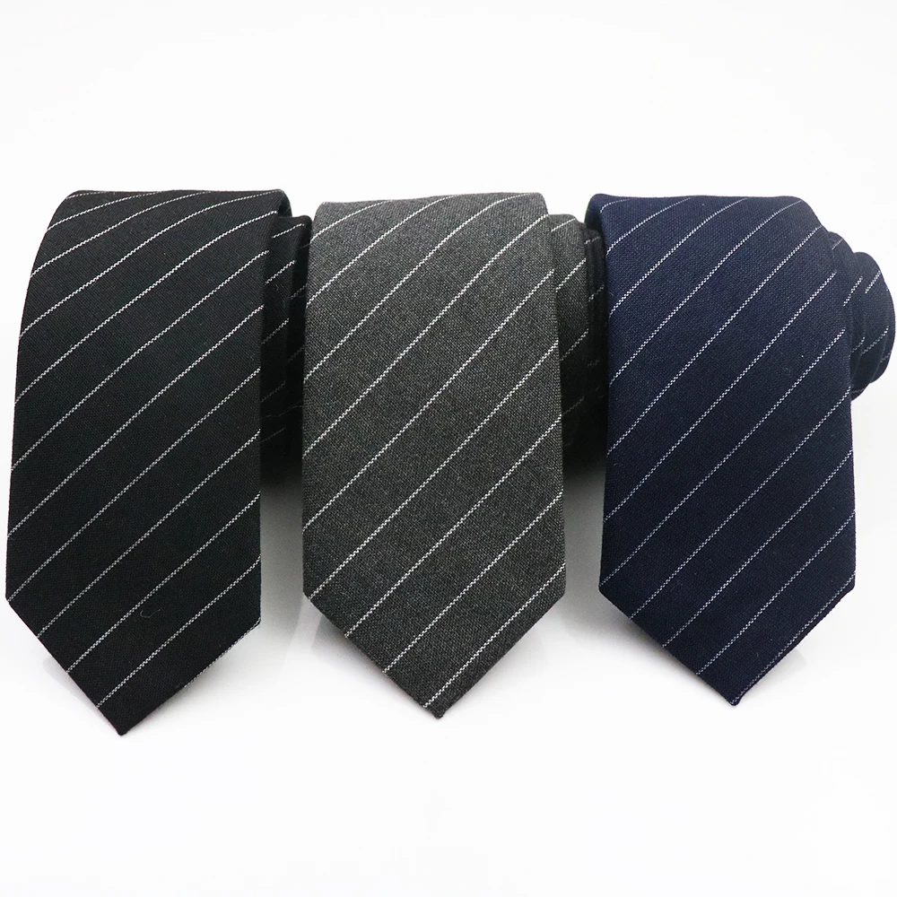 

Fashion Gray Striped Neckties For Men 6cm Narrow Cotton Soft Neck Ties Black Navy Plaid Cravat Tuxedo Formal Suit Accessories