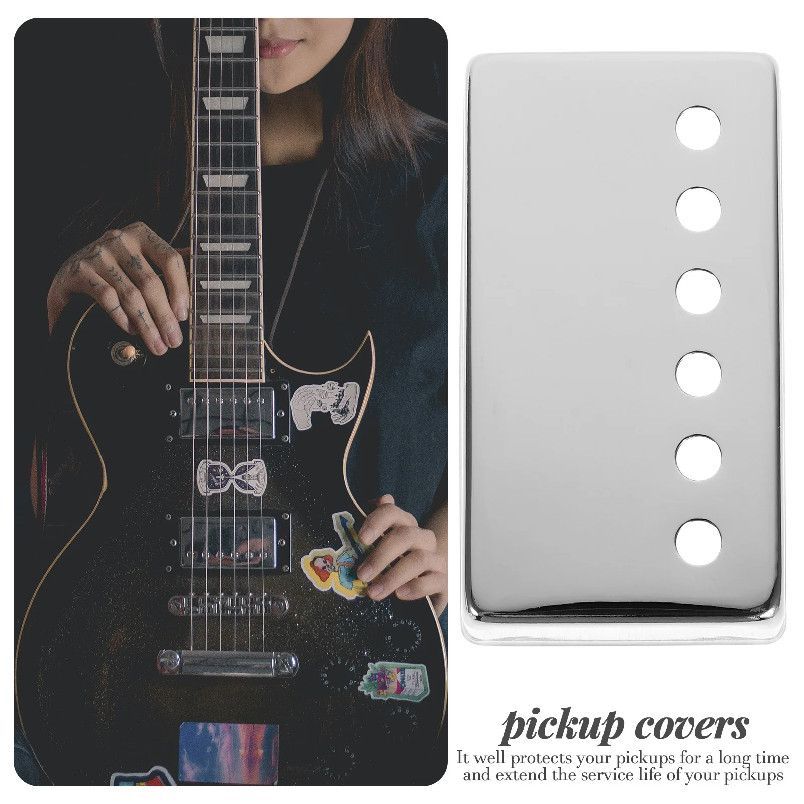 

2Pcs Guitar Pickups for Replacement Metal Cover 52Mm 50Mm Spacing Silver Compatible Guitars Humbucker Pickup Covers