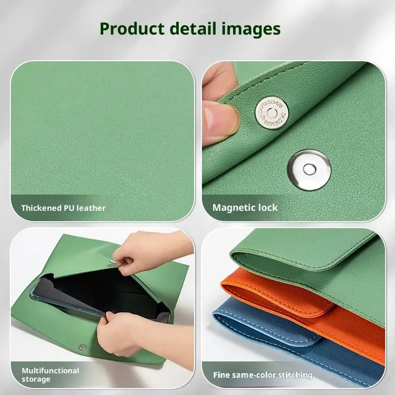 

A4 Leather Document Storage Bag Briefcase Simple And Retro Single-layer Thick And Waterproof Large Capacity Business Bag