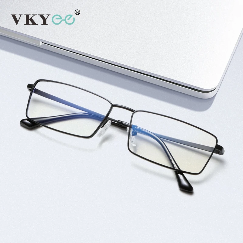 

VICKY деловые простые классические прямоугольные очки для чтения в маленькой оправе с защитой от синего света для мужчин, настраиваемые очки по рецепту G025