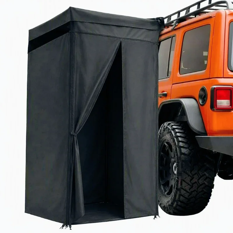 Easy to install, height adjustable, all-season, double polyester camping shower awning, side toilet bath tent